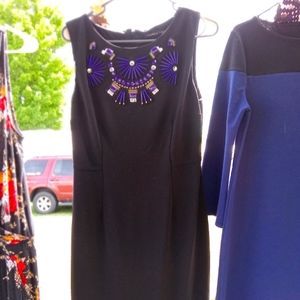 Women's Ivanka Trump Beaded Detail Black Dress Size 6